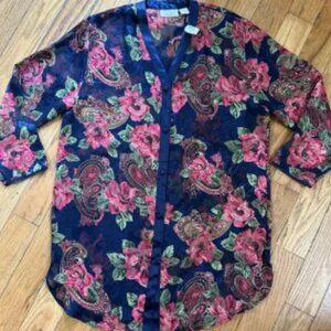 NOS Vintage Victoria’s Secret Gold Label Sheer Floral Nightgown Size M/L